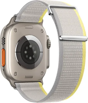 Produktbild von BStrap Velcro Nylon Armband für Apple Watch 42/44/45mm, yellow beige
