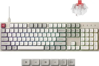 A keyboard and a keyboard switch are displayed against a white background.
