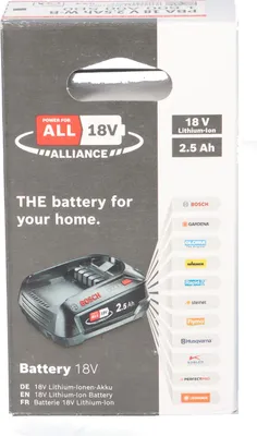 Immagine prodotto di Batteria sostitutiva Bosch PBA 18V 2,5Ah W-B Elevata capacità per una maggiore autonomia Compatibile con tutti gli elettrodomestici da 18V Power for All