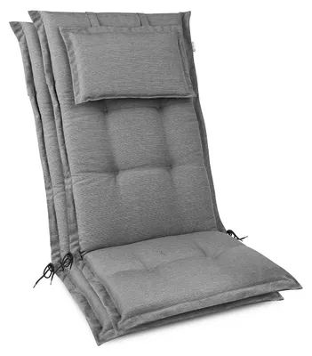 Produktbild von Beautissu 2x Premium Hochlehnerauflage 120x50x7cm, Hellgrau