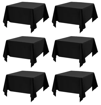 Obrázok produktu pre Obrus štvorcový, 132x132 cm, polyester, čierna farba, 6 kusov