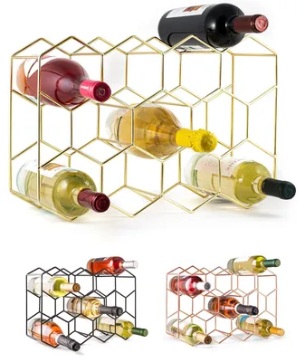 Immagine prodotto di Portabottiglie da vino - 14 bottiglie - 3 ripiani - Oro