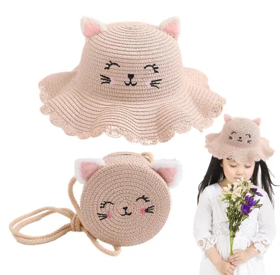 Immagine prodotto di Cappello estivo con borsa coordinata - Traspirante e leggero - Rosa