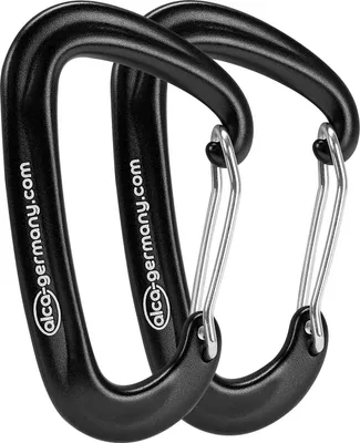Zdjęcie produktu dla alca® Karabińczyk 2 sztuki 500 kg udźwigu brelok do kluczy camping outdoor rekreacja