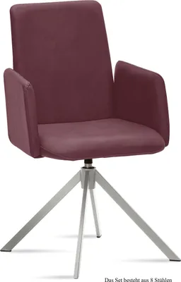 Produktbild von Armlehnstuhl drehbar (8er-Set) Dreama 52x92x60 Edelstahl/Marsala