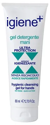 Immagine prodotto di Igiene+ Gel Detergente Mani Antibatterico Senza Risciacquo 80 Ml