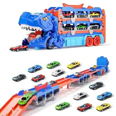 Zdjęcie produktu dla Samochód dinozaur tor wyścigowy 142 cm dla chłopca 12 aut