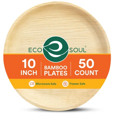 Produktbild von 100% kompostierbare Palmblatt-Teller, 25 cm (50er-Pack)