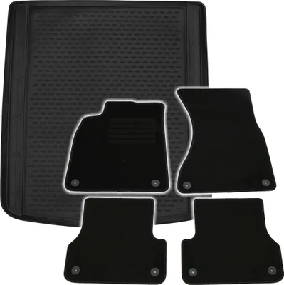 Produktbild von Gummi-Kofferraumwanne + Fußmatten Set für Audi A6 C7 4G Avant, Bj. 9/2011-8/2018