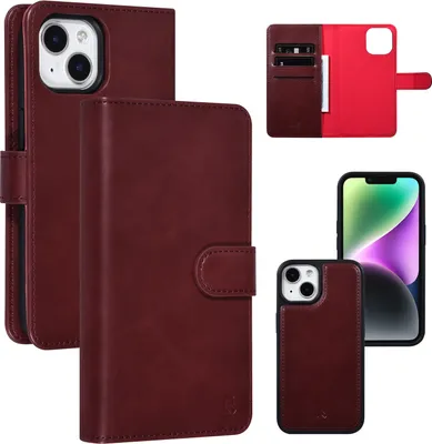 Produktbild von UNIQ Accessory iPhone 14 & 13 Book type case - Card holder - Red
