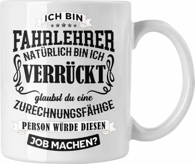 Produktbild von Trendation - Bester Fahrlehrer Geschenk Tasse Lustig Kaffeetasse Danke (Weiß)