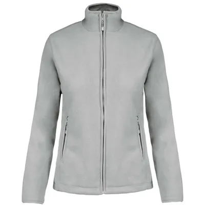 Produktbild von Kariban Damen Fleece Jacke Micro Fleecejacke Windjacke Winterjacke, Größe:XS, Farbe:Snow Grey