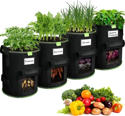 Obrázek produktu pro SIMBOOM 4 kusy sáčků na sázení brambor 40L 10 galonů sáčků na sázení rajčat zeleniny