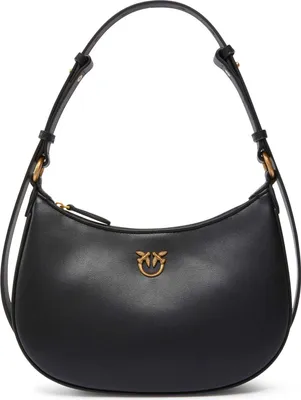 Image de PINKO sac à épaule Half-Moon Mini Bag Black - Antique Gold noir