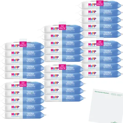 Produktbild von Hipp Babysanft Feuchttücher Ultra Sensitive 6er Pack (6x 5x48 Stück) + usy Block