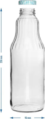 Produktbild von 6 x 1L TO- Flasche für Saft mit Schraubverschluss Ø 43 Glasflaschen