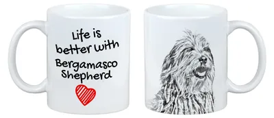 Immagine prodotto di Art-Dog Tazza in Vetroceramica – Cane da Pastore Bergamasco