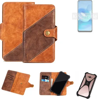 Produktbild von K-S-Trade Handyhülle Schutzhülle Bookstyle Case Wallet-Case kompatibel mit Oppo A95 5G Cover Klapphülle Kantenschutz Smartphone dunkelbraun braun