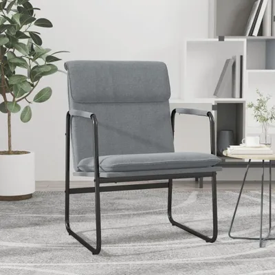 Image de Fauteuil lounge confortable en gris clair, 55x64x80 cm