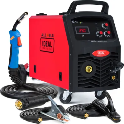 Produktbild von Ideal TECNO MIG 250/2 PRO 230V / 400V Profi Schutzgasschweißgerät mit 250 A und Fahrwerk - MMA - Induktivität und Lötschweißen