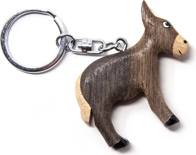 Produktbild von Schlüsselanhänger aus Holz - Esel