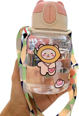 Obrázok produktu pre Detský pohárik s náustkom, ramenný popruh, fľaša na vodu, batoľa, mäkký silikónový náustok, slamka s motívom z rozprávok, typ 1