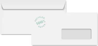 Produktbild von Clairefontaine Briefumschläge DIN Lang 110 x 220 mm Recycling weiß