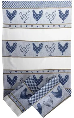 Obrázok produktu pre Extra savý uterák 50x70 cm Sliepky modré 3 ks