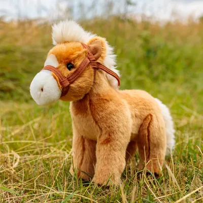 Produktbild von Realistisches Plüschpferd hellbraun 27 cm Kuscheltier für Kinder und Erwachsene