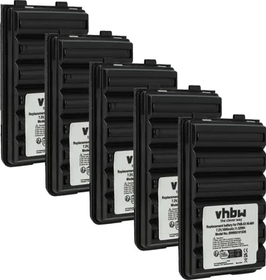Produktbild von vhbw 5x Akku Ersatz für Yaesu Vertex FNB-64H, FNB-57, FNB-88, FNB-64, FNB-83, AAJ66X001, FNB-83H für Funkgerät, Walkie Talkie (1600 mAh, 7,2 V, NiMH)