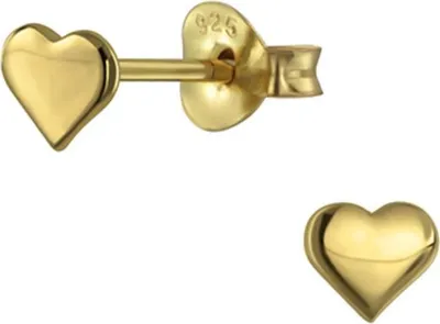 Produktbild von Kinder Ohrstecker: Mädchen Ohrringe Silber „Herz“ Gold