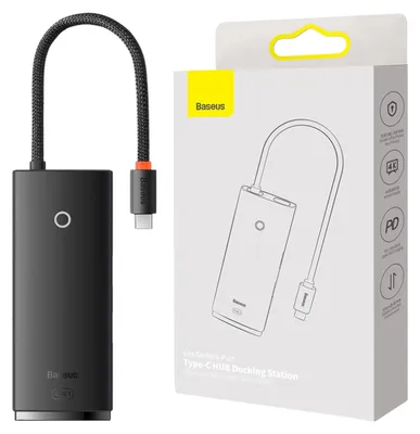 Obrázek produktu pro Baseus WKQX050101, USB 3.2 Gen 1 (3.1 Gen 1) Type-C, HDMI, USB 3.2 Gen 1 (3.1 Gen 1) Type-A, USB 3.2 Gen 1 (3.1 Gen 1) Type-C, SD, Černá, ABS (akrylonitril-butadien-styren), 45 g