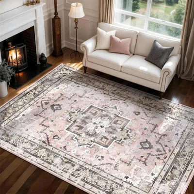 Productafbeelding van Vintage Vloerkleed voor Woonkamer en Slaapkamer 63x230 cm, Roze