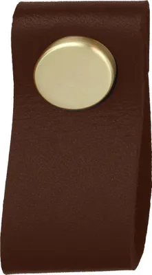 Produktbild von Natural Goods Berlin Möbelgriff SCHLUPPE, Möbelknopf, Schrankgriff, Knauf für Schublade und Tür, Braun, Gold (gebürstet), 1 Stück