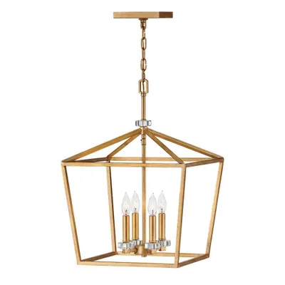 Zdjęcie produktu dla Żyrandol Stinson postarzany mosiądz 4xE14x60W kryształ wym:216,9x40,5x40,5cm IP20 Quintiesse