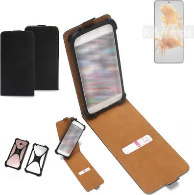 Produktbild von K-S-Trade Handyhülle Schutzhülle kompatibel mit Huawei Mate 50 Hülle Case Cover Flip Style Bumper schwarz 1x