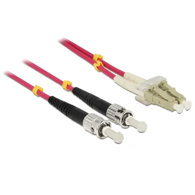 Produktbild von Delock - Netzwerkkabel - ST multi-mode (M) zu LC Multi-Mode (M) - 3 m - Glasfaser - 50/125 Mikrometer - OM4 - halogenfrei - violett