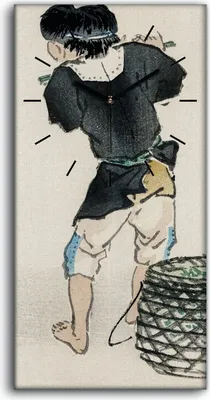 Produktbild von Leinwand Wanduhr Wandkunst Uhr 30x60 Malerei Asiatische Dorfbewohner Kunst - schwarze Hände