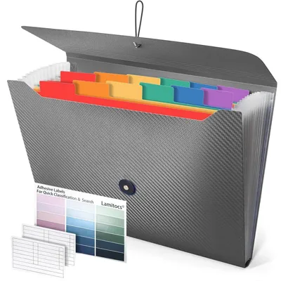 Immagine prodotto di Custodia per documenti A4 con 13 scomparti, espandibile, in plastica, colore grigio