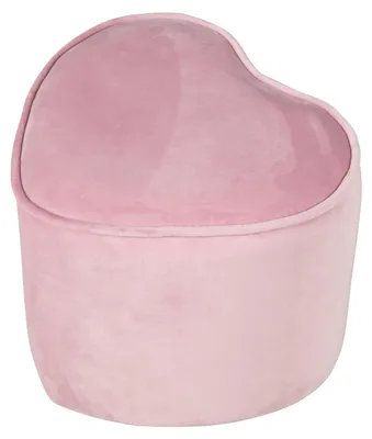 Produktbild von roba Kinderhocker in Herzform 'Lil Sofa', bequemer Hocker mit Samtstoff in Mauve bezogen, Pouf