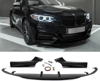 Obrázek produktu pro Sportovní přední spoilery, černá barva, lesklý povrch, vhodné pro modely BMW F22/F23 od roku výroby 2013