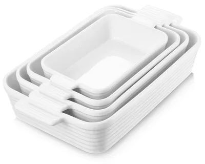 Produktbild von Rechteckige Auflaufform mit Deckel - Set von 4 - Ofenfest - Keramik