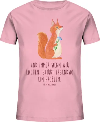 Produktbild von Mr. & Mrs. Panda Kleinkinder T-Shirt Eichhörnchen Blume 12-14 Jahre (152/164) - Baumwolle Pink - Geschenk, Lachen, Mädchen, Bio Kinder, Lustige Sprüche, Spruch Positiv, Spaß