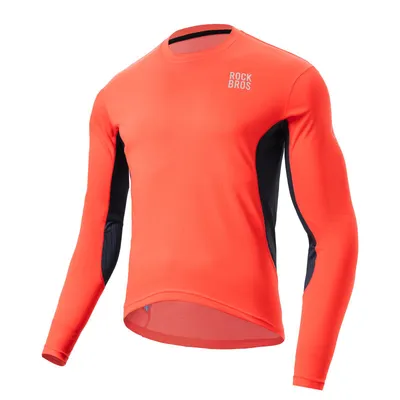 Immagine prodotto di ROCKBROS Maglia da ciclismo da uomo traspirante, a maniche lunghe, ad asciugatura rapida, per mountain bike e downhill, arancione, taglia L