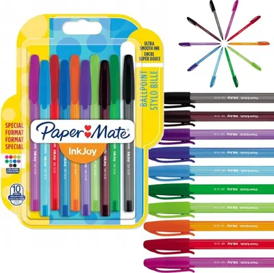 Produktbild von Papermate inkjoy 100, Clip, Stick-Kugelschreiber, Schwarz, Blau, Grün, Rot, 8 Stück(e)