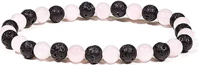 Immagine prodotto di Bracciale lava / quarzo rosa -- ±0,6 cm