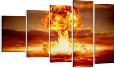 Produktbild von Bild auf Leinwand - Leinwandbild - Krieg Atombombe Pilz Apokalypse - 100x60cm - Wand Bild - Wanddeko - Leinwanddruck - Bilder - Kunstdruck - Leinwand bilder - Wandkunst - EG100x60-2834