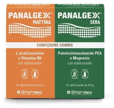 Productafbeelding van PANALGEXX MATTINA, 14 stickverpakkingen + PANALGEXX SERA, 14 stickverpakkingen, combipakket
