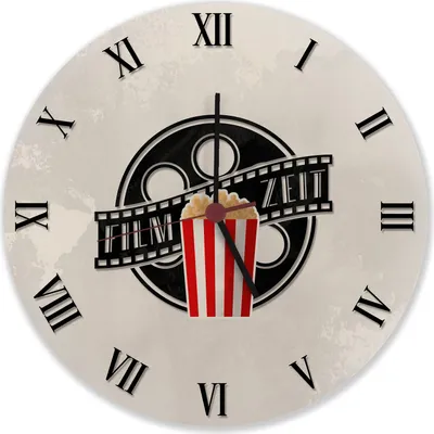 Produktbild von Filmzeit Wanduhr aus Alu für Filmfans