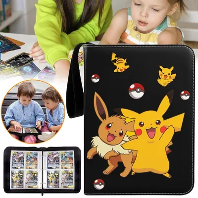Produktbild von Pokémon Sammelkarten Album, Sammelalbum für Karten, Kunstleder Sammelalbum mit Reißverschluss, 50 Seiten 400 Taschen - 4 pocket